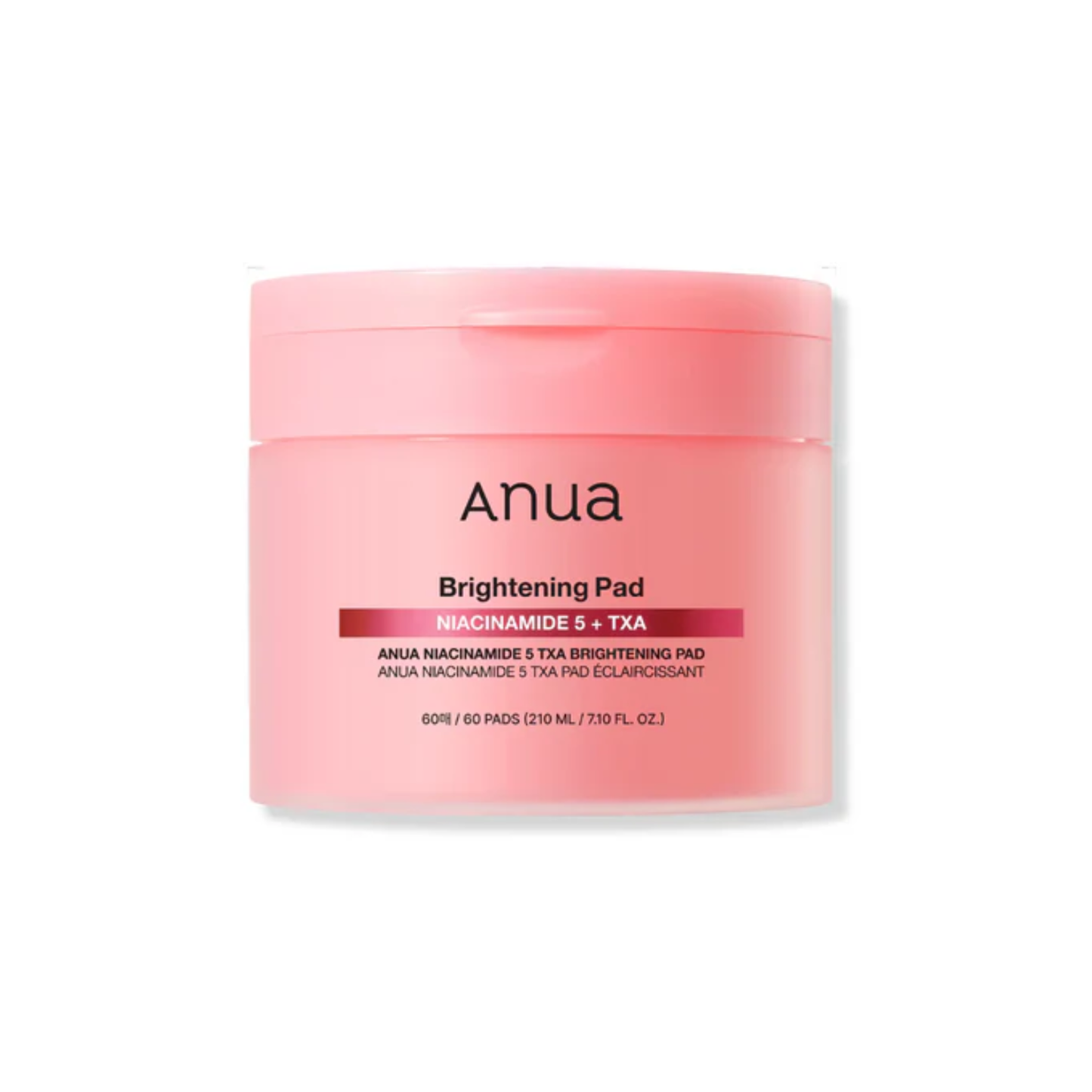 ANUA Niacinamide 5 TXA Brightening Pad is a daily toner pad designed to help improve uneven skin tone and restore radiance. Formulated with 5% Niacinamide and Tranexamic Acid, it helps reduce the look of dark spots and dullness while supporting a clearer complexion. Gluconolactone and Betaine Salicylate provide gentle exfoliation, while Madecassoside, Rice Ferment Filtrate, and Hyaluronic Acid help soothe and hydrate the skin, leaving it smooth, balanced, and visibly brighter.