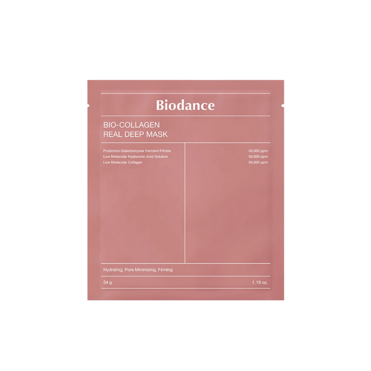 BIODANCE Bio Collagen Real Deep Mask is a luxurious facial mask designed to deeply hydrate and rejuvenate your skin. Infused with Collagen Extract and Galactomyces Ferment Filtrate, this mask boosts skin elasticity and radiance. Enriched with Niacinamide and Hyaluronic Acid, it also helps to brighten and intensely moisturize the skin, leaving it smooth, plump, and youthful.