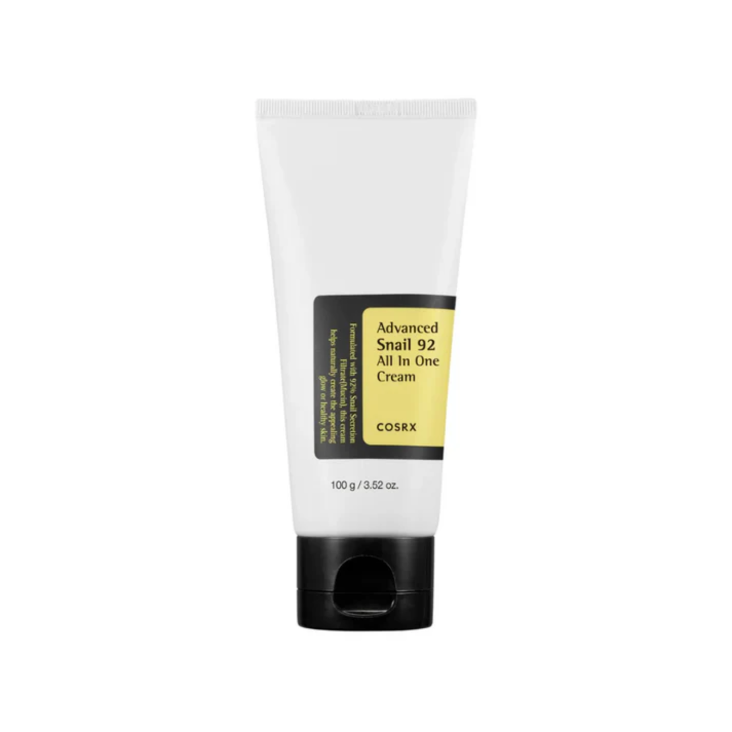 COSRX Advanced Snail 92 Tube All In One Cream is a soothing daily moisturizer that helps restore moisture and comfort to dry, dull, or irritated skin. Made with Snail Secretion Filtrate, Betaine, Sodium Hyaluronate, Allantoin, Panthenol, and Adenosine, it helps hydrate deeply, calm the skin, and support a smoother, healthier-looking complexion. Its lightweight texture makes it easy to use day or night, leaving the skin soft, bouncy, and refreshed.