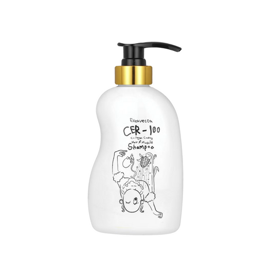 ELIZAVECCA CER-100 Collagen Coating Hair A+ Muscle Shampoo is a nourishing shampoo designed to strengthen and revitalize damaged hair. Infused with Hydrolyzed Collagen, Ceramide NP, and Hydrolyzed Proteins (Soy, Wheat, Corn, and Keratin), it helps restore elasticity, shine, and softness. This gentle formula also includes Botanical Extracts like Willow Bark, Oat Protein, and Propolis to soothe the scalp while cleansing. Perfect for dry, brittle, or chemically-treated hair, it leaves your strands feeling smoo