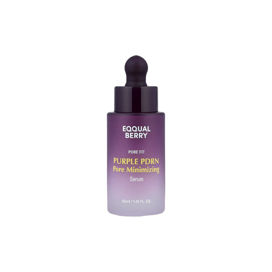 EQQUALBERRY Purple PDRN Pore Minimizing Serum is a lightweight, revitalizing serum designed to refine pores and improve skin elasticity. Enriched with PDRN (Sodium DNA), Niacinamide, and Rice Bran Water, it helps brighten dull skin while strengthening the skin barrier for a smoother, firmer appearance. A blend of Tea Tree, Centella Asiatica, and Houttuynia Cordata extracts calms and purifies, while Ceramides, Collagen, and Copper Peptide provide deep hydration and promote a healthy, resilient complexion.