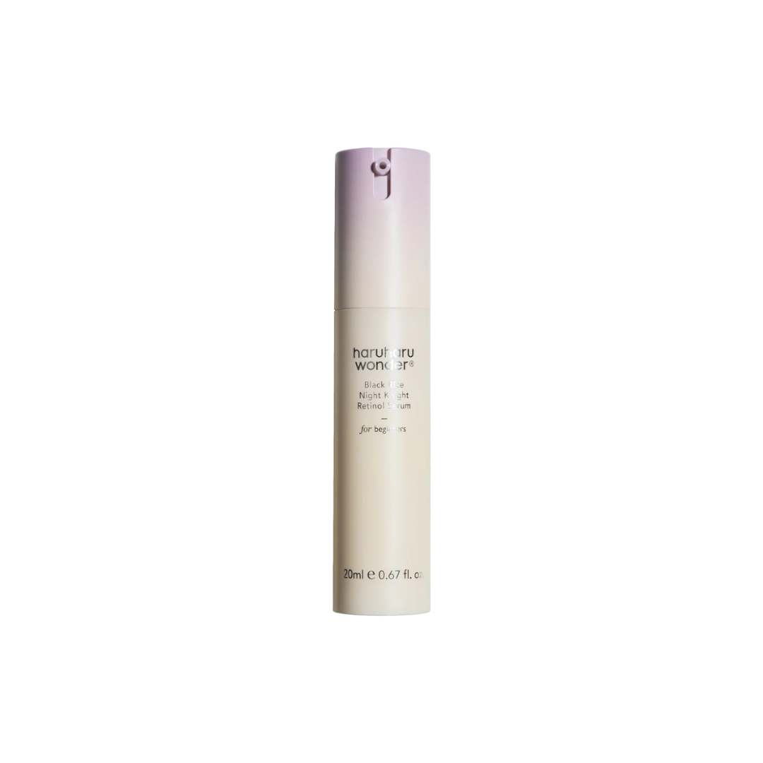 HARUHARU WONDER Black Rice Night Knight Retinol Serum is a gentle yet effective night serum that targets fine lines, uneven texture, and dullness. Formulated with 0.08% Retinol, Bakuchiol, and Black Rice Extract, it helps boost skin renewal while soothing and nourishing the skin. Added Ceramide NP and Sunflower Seed Oil support the skin barrier, making it ideal for smoother, firmer, and more radiant skin overnight.
