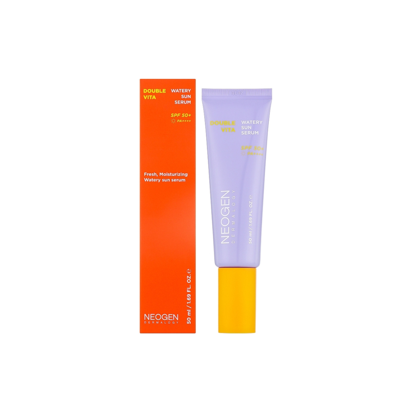NEOGEN Dermalogy Double Vita Watery Sun Serum is a lightweight chemical sunscreen with SPF50+ PA++++ that helps protect the skin from UV rays while supporting a brighter, more even-looking complexion. Formulated with Niacinamide, Tranexamic Acid, Vitamin C derivatives, Panthenol, Centella Asiatica Extract, Vitamin E, Ceramide NP, Sodium Hyaluronate, and Glutathione, it helps hydrate, soothe, brighten, and support the skin barrier. The watery texture absorbs quickly without a sticky feel, making it ideal for