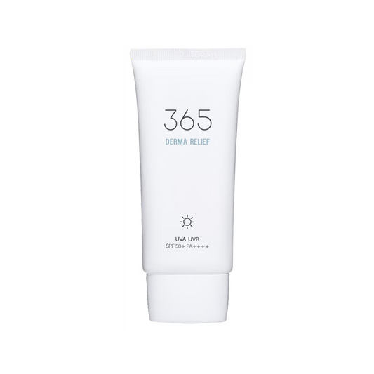 ROUND LAB 365 Derma Relief Sunscreen SPF50+ PA++++ provides gentle yet powerful sun protection for sensitive skin. Formulated with Zinc Oxide and Titanium Dioxide, this physical sunscreen creates a protective barrier against harmful UV rays. Enriched with Centella Asiatica Extract and Houttuynia Cordata Extract, it soothes and calms irritated skin, while Ceramide NP and Panthenol strengthen the skin barrier and lock in moisture. Infused with Sunflower Seed Oil, Salvia Hispanica Seed Extract, and a blend of