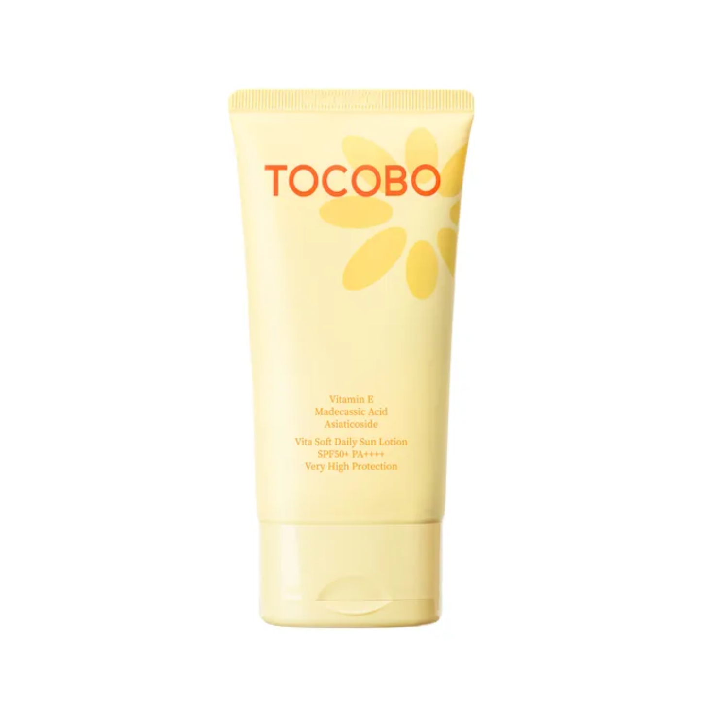 TOCOBO Vita Soft Daily Sun Lotion is a gentle vegan sunscreen designed to provide broad-spectrum SPF50+ PA++++ protection with a lightweight, comfortable feel. Formulated with Vitamin E, Madecassic Acid, Asiaticoside, Allantoin, and Hippophae Rhamnoides Oil, it helps nourish, soothe, and support the skin barrier while protecting against UV rays. The soft lotion texture absorbs easily and leaves a smooth matte finish without stickiness, making it suitable for daily use and generous reapplication for the whol