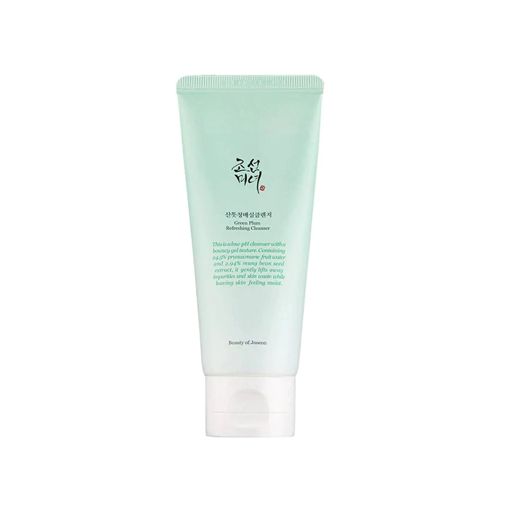 BEAUTY OF JOSEON Green Plum Refreshing Cleanser is a gentle water-based cleanser designed to remove impurities while keeping the skin balanced and hydrated. Formulated with Green Plum Extract and soothing botanical ingredients, it helps cleanse without stripping moisture, leaving the skin feeling fresh, soft, and comfortable after every wash.