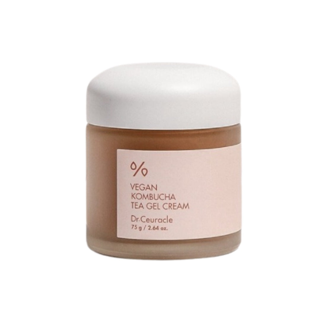 DR. CEURACLE Vegan Kombucha Tea Gel Cream is a lightweight, refreshing moisturizer that hydrates, balances, and strengthens the skin. Infused with Kombucha, Green Tea Extract, and Niacinamide, it delivers antioxidants and nutrients while calming and brightening the skin. With added Beta-Glucan and Hydrolyzed Hyaluronic Acid, it leaves your skin smooth, supple, and healthy-looking—perfect for all skin types, especially oily or combination skin.