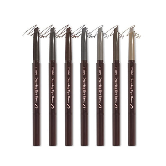 ETUDE Drawing Eye Brow is a must-have brow pencil that offers smooth application and natural-looking definition. Its soft, easy-to-use formula allows for precise shaping and filling, giving your brows a polished, refined look. Enriched with Vitamin E, this brow pencil ensures a smudge-resistant, long-lasting finish, perfect for creating effortlessly flawless brows.