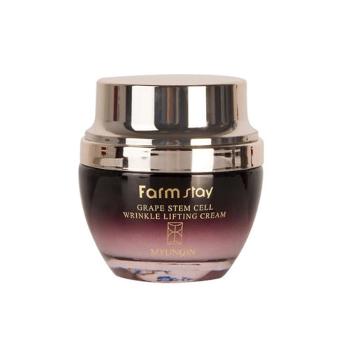 FARM STAY Grape Stem Cell Wrinkle Lifting Cream is a nourishing face cream designed to hydrate, firm, and improve the look of fine lines. Formulated with Grape Stem Cell Extract, Niacinamide, and moisturizing oils, it helps support skin elasticity while strengthening the moisture barrier. The rich yet smooth texture leaves skin feeling soft, plump, and revitalized.
