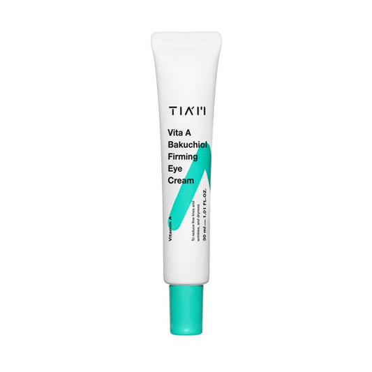 TIAM Vita A Bakuchiol Firming Eye Cream is an advanced eye treatment designed to revitalize and tighten the under-eye area. It features key ingredients such as Bakuchiol, a gentle retinol alternative, and Hydrolyzed Collagen to help firm the skin and smooth out wrinkles. Enriched with Retinyl Palmitate and powerful peptides, this cream enhances skin elasticity and diminishes signs of aging. Nutrient-rich Sunflower Seed Oil and Panthenol deeply moisturize, while Bergamot Fruit Oil provides a refreshing scent