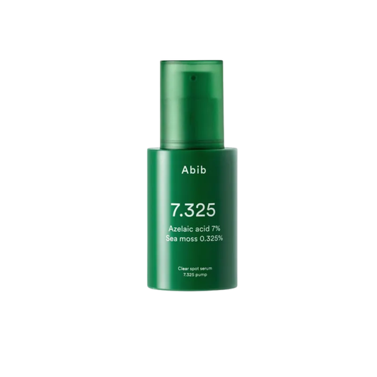 ABIB Clear Spot Serum 7.325 Pump is a lightweight clarifying serum designed for oily, combination, and acne-prone skin. Formulated with 7% Azelaic Acid, Succinic Acid, and LHA, it helps reduce the look of blemishes, control excess oil, refine pores, and support a smoother, more even-looking complexion. Panthenol, Beta-Glucan, and Chondrus Crispus Extract help soothe the skin and support the moisture barrier, leaving skin calm, balanced, and refreshed.
