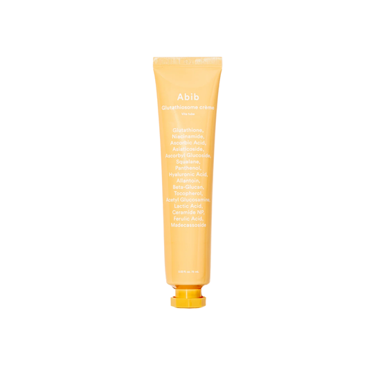 ABIB Glutathiosome Cream Vita Tube is a lightweight moisturizing cream designed to enhance radiance and clarity. With 5% Glutathiosome, Niacinamide, and Vitamin C derivatives, it helps reduce the look of dark spots while improving skin texture. Hydrating ingredients help maintain elasticity and leave skin smooth, fresh, and balanced.