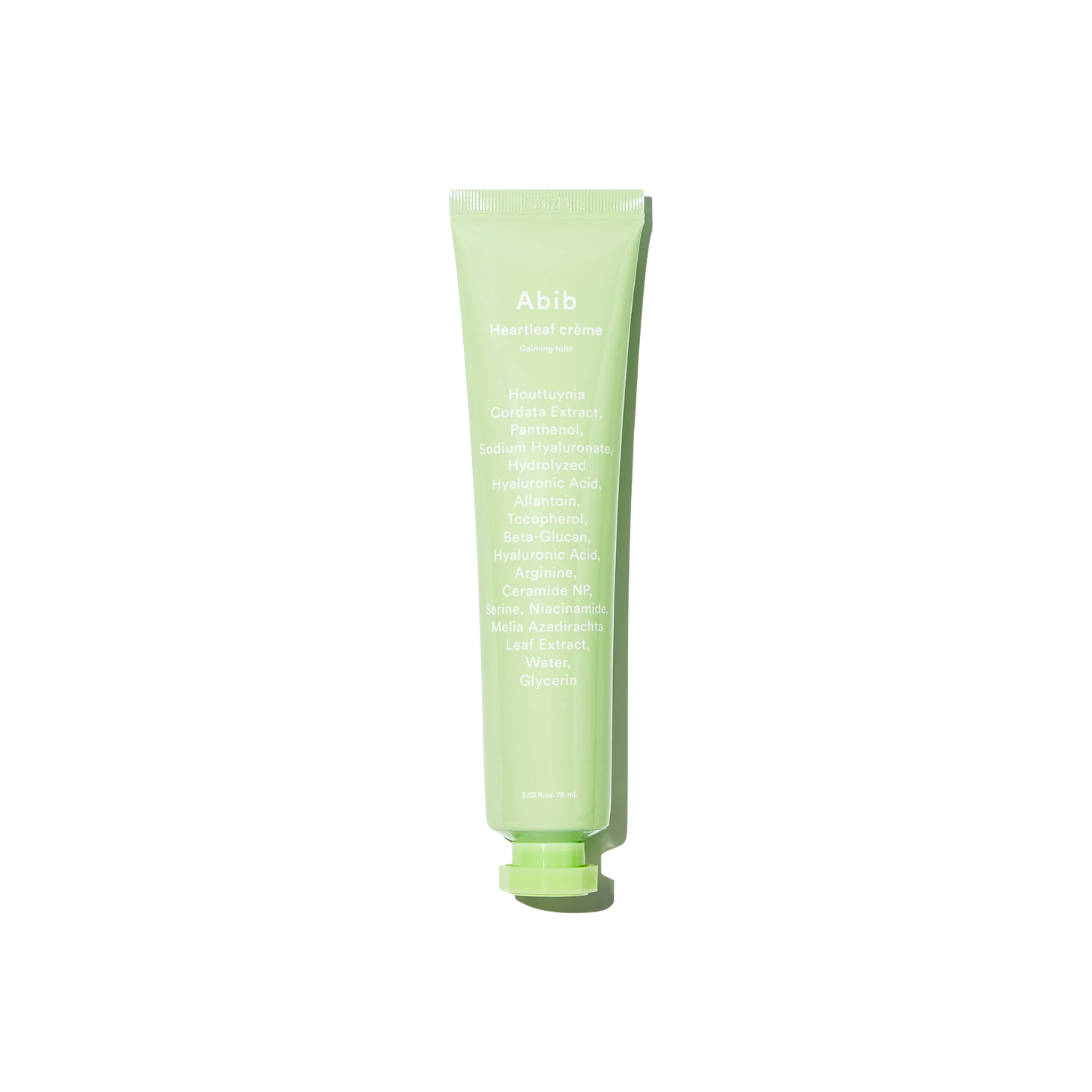 ABIB Heartleaf Cream Calming Tube is a soothing face cream designed to calm irritated and sensitive skin. Formulated with Heartleaf (Houttuynia Cordata) Extract, Niacinamide, and multiple forms of Hyaluronic Acid, it helps reduce redness while delivering lasting hydration. The lightweight, silky texture absorbs smoothly, leaving skin balanced, comfortable, and refreshed.