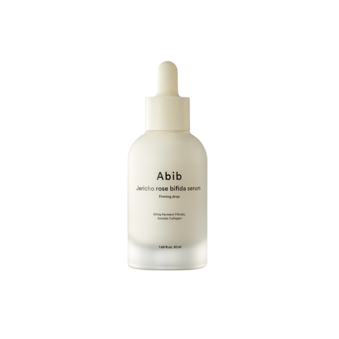 ABIB Jericho Rose Bifida Serum Firming Drop -  an anti-aging serum that provides comprehensive care for your skin. It targets enlarged pores and enhances skin elasticity in just 2 weeks while delivering deep hydration. Formulated with Rose of Jericho, Trehalose, and Hyaluronic Acid, it moisturizes the skin from within. The serum also contains plant-derived Retinol, Bakuchiol, Peptide, and Caffeine to strengthen and repair the skin, improving its elasticity. Its semi-emulsion texture absorbs easily, ensuring