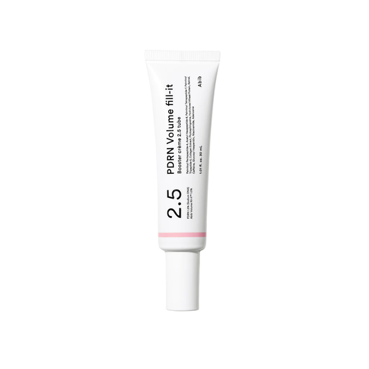 ABIB PDRN Volume Fill-it Booster Crème 2.5 Tube is a lightweight firming cream designed to improve the look of skin volume, elasticity, and fine lines. Formulated with 15,000ppm PDRN, 10,000ppm Volufiline, Retinal, and Peptides, it helps support a plumper, smoother, and more lifted-looking complexion. Ceramides, Squalane, and Panthenol help strengthen the skin barrier and provide lasting hydration, leaving skin feeling firm, soft, and revitalized.