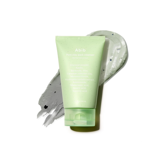 ABIB Pore Clay Pack Cleanser Heartleaf Charcoal Foam is a multi-use clay cleanser designed to deeply cleanse pores, absorb excess oil, and smooth rough texture. Formulated with Kaolin, Bentonite, 5-Type Clay Complex, Charcoal Powder, and Heartleaf Extract, it helps remove impurities, refine clogged pores, and calm the skin. Hyaluronic Acid and Beta-Glucan provide light hydration so the skin feels clean, refreshed, and balanced after use. It can be used as a wash-off clay pack or as a daily foam cleanser, ma