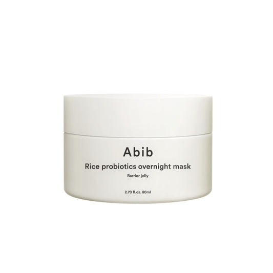 ABIB Rice Probiotics Overnight Mask Barrier Jelly is a nourishing overnight treatment that hydrates and strengthens your skin as you sleep. Enriched with Rice Ferment and Rice Bran Extract, it improves skin elasticity and brightness. Probiotics help balance the skin's natural microbiome for a healthier barrier, while Sodium Hyaluronate and Allantoin provide deep moisture and soothing effects. Ideal for all skin types, this mask ensures a refreshed, radiant complexion by morning.