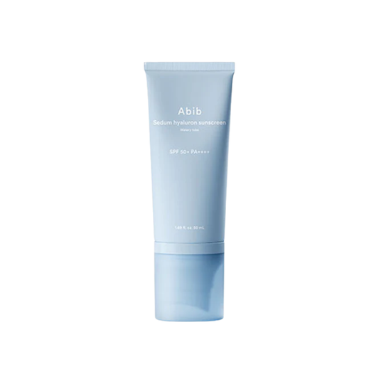 ABIB Sedum Hyaluron Sunscreen Watery Tube is a moisturizing daily sunscreen with a fresh, watery texture that feels light and comfortable on the skin. Enriched with Sedum Sarmentosum Extract, Sodium Hyaluronate, Panthenol, Niacinamide, Tocopherol, and Adenosine, it helps hydrate, calm, and brighten the look of tired or dehydrated skin. This sunscreen is a great daily choice for all skin types, especially dry, normal, combination, and moisture-lacking skin.