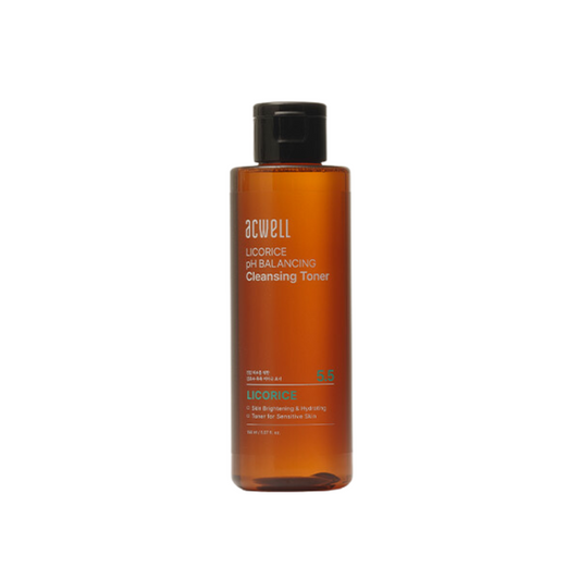 ACWELL Licorice pH Balancing Cleansing Toner gently refreshes and brightens the skin while maintaining its natural pH balance. Formulated with Licorice Root Water and botanical extracts like Green Tea and Peony Root, it helps soothe irritation, refine texture, and boost radiance. Ideal for prepping the skin after cleansing and enhancing your overall skincare routine.