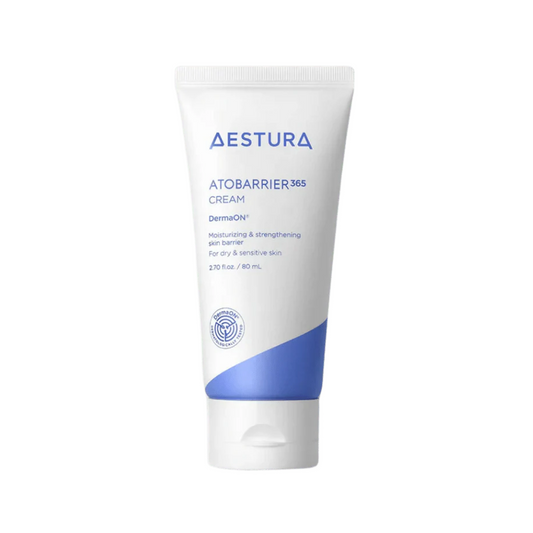 AESTURA Atobarrier 365 Cream is a nourishing and hydrating cream formulated to strengthen and repair the skin barrier. Infused with Hydroxypropyl Bispalmitamide MEA (a Ceramide-based ingredient), Cholesterol, and Phytosphingosine, it helps restore moisture and protect sensitive skin. Enriched with Squalane and Allantoin, this cream soothes dryness and irritation, leaving the skin feeling soft and resilient. Ideal for daily use, it supports healthy, balanced skin and is perfect for sensitive or dry skin type