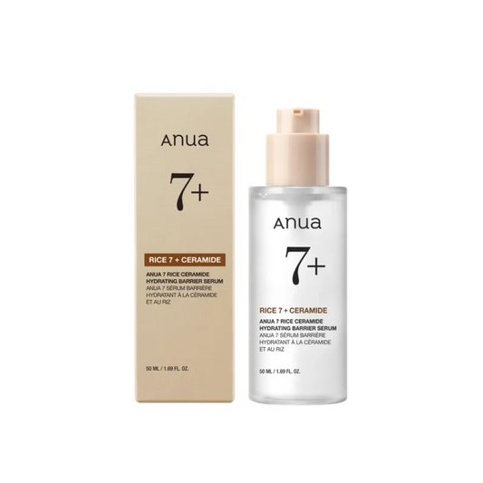 ANUA 7 Rice Ceramide Hydrating Barrier Serum delivers intense hydration while reinforcing the skin’s protective barrier. Formulated with Oryza Sativa (Rice) Bran Water and Ceramide NP, it works to lock in moisture and strengthen the skin. Niacinamide helps brighten and even out skin tone, while Panthenol and Sodium Hyaluronate ensure deep, long-lasting hydration. Perfect for dry and sensitive skin, this serum restores moisture and promotes a healthy, glowing complexion.