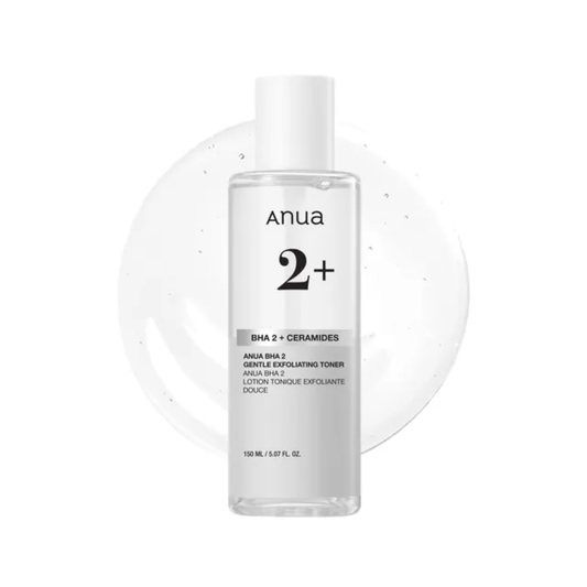 ANUA BHA 2% Gentle Exfoliating Toner is a gentle pore-care toner made to exfoliate dead skin cells, reduce blackheads, and refine uneven texture. Powered by 2% Salicylic Acid, Willow Bark Extract, and Tea Tree Extract, it helps control excess oil and keep pores clear. Centella Asiatica, Panthenol, Ceramides, and Hyaluronic Acid support hydration and comfort, making the formula effective while still caring for the skin barrier. Ideal for oily, combination, and blemish-prone skin.