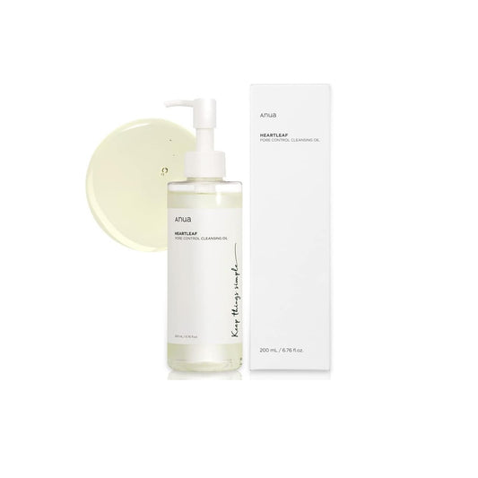 ANUA Heartleaf Pore Control Cleansing Oil is a lightweight, nourishing oil cleanser that melts away makeup, sunscreen, and excess sebum. Enriched with Heartleaf Extract and botanical oils like Jojoba, Sunflower, and Olive, it helps purify pores while soothing sensitive skin. With added Turmeric and Neem Extracts, it leaves your skin clean, balanced, and refreshed—perfect for daily use without clogging pores.