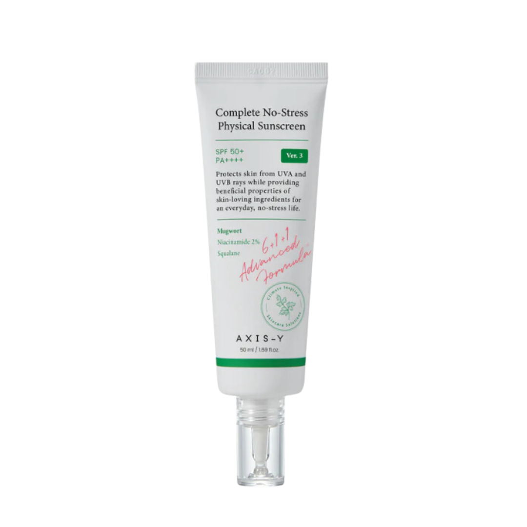 AXIS-Y Complete No-Stress Physical Sunscreen offers reliable, broad-spectrum protection with Zinc Oxide, shielding your skin from harmful UVA and UVB rays. This lightweight formula is enriched with calming ingredients like Calendula and Chamomile Extracts, making it perfect for sensitive skin. Niacinamide and Squalane work together to hydrate and nourish, while Green Tea and Grape Seed Extracts provide antioxidant defense against environmental stress. Ideal for daily use, this sunscreen leaves your skin smo