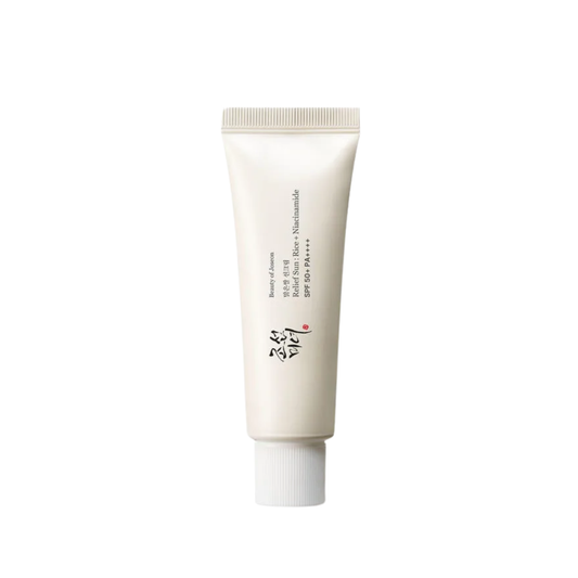 BEAUTY OF JOSEON Relief Sun Rice + Niacinamide SPF 50+ PA++++ is the renewed replacement for BEAUTY OF JOSEON Relief Sun: Rice + Probiotics. This lightweight daily sunscreen helps protect skin from UV rays while keeping it hydrated, smooth, and comfortable. Formulated with Niacinamide, Rice Seed Water, Rice Extract, Rice Bran Extract, Rice Germ Extract, Rice Lees Extract, Lactobacillus/Rice Ferment, Panthenol, Tocopherol, Adenosine, and Glycerin, it helps support moisture, radiance, and a more even-looking 