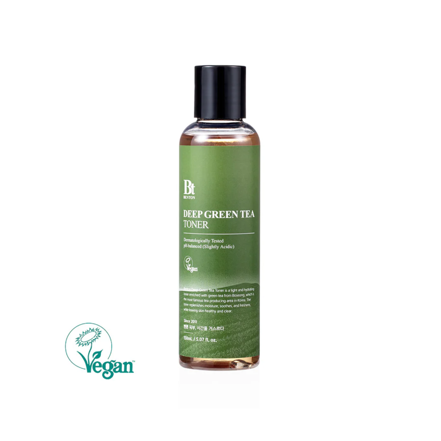 BENTON Deep Green Tea Toner is a hydrating toner that helps soothe and balance the skin. Enriched with Green Tea Extracts and Centella Asiatica, it calms irritation while providing antioxidant care. Hyaluronic Acid and Betaine deliver moisture, while Willow Bark Extract helps gently refine the skin. The lightweight formula absorbs quickly, leaving skin smooth, calm, and refreshed. Suitable for all skin types.