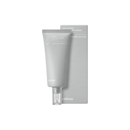 CELIMAX Dual Barrier Skin Wearable Cream is a rich yet comfortable moisturizer designed to strengthen and protect the skin barrier. Formulated with multiple Ceramides, Cholesterol, and Phytosphingosine, it helps reinforce weakened skin while locking in moisture. Panthenol and Allantoin soothe dryness and irritation, making this cream ideal for daily use when skin feels sensitive, tight, or compromised. The creamy texture wears well under makeup and keeps skin balanced throughout the day.