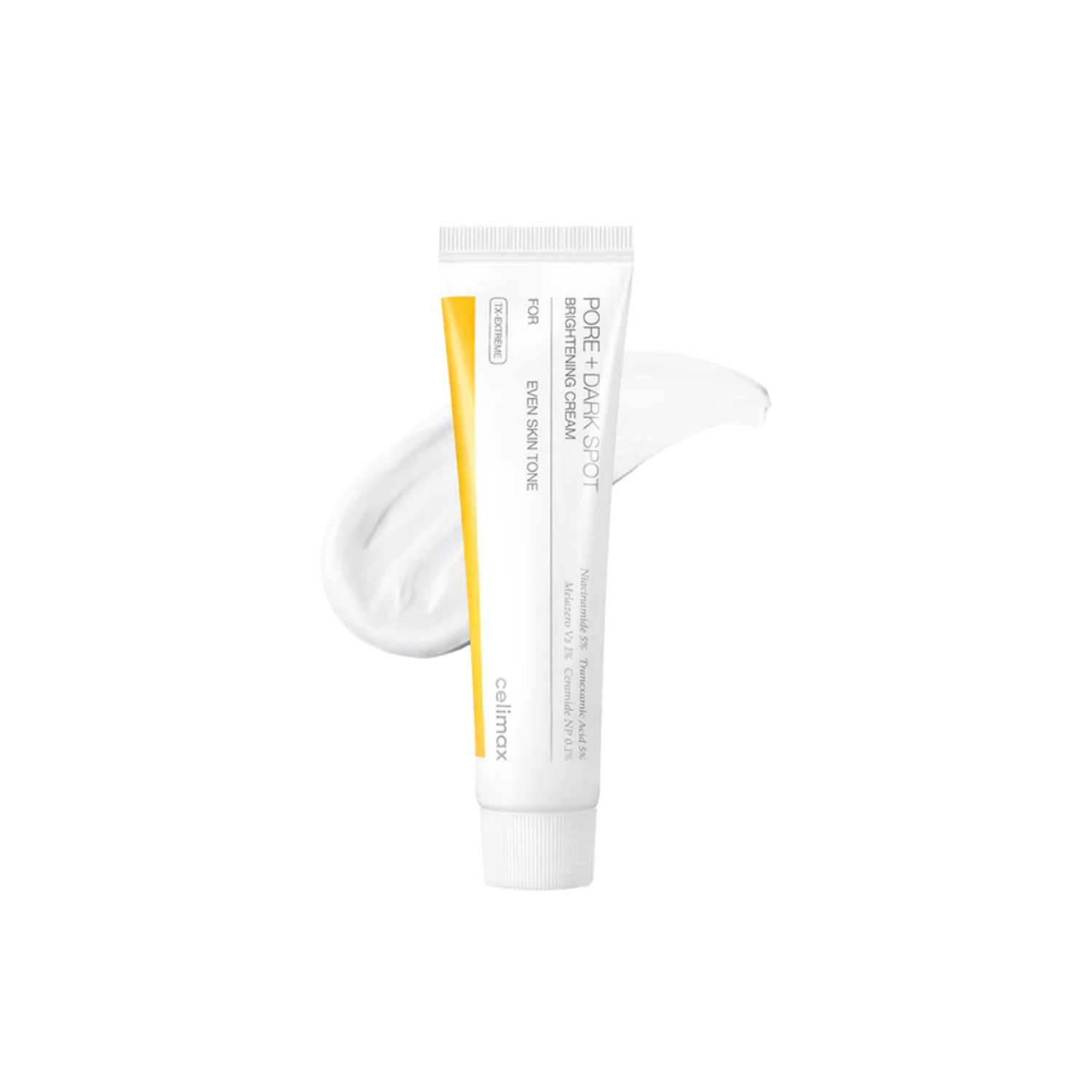 CELIMAX Pore + Dark Spot Brightening Cream is a lightweight, multi-tasking moisturizer that helps brighten dark spots, refine pores, and improve skin texture. Powered by Niacinamide, Tranexamic Acid, and Ceramides, it helps even out the complexion while strengthening the skin barrier. Enriched with hydrating ingredients like Macadamia Oil, Beta-Glucan, and Hyaluronic Acid, this cream leaves the skin smooth, nourished, and visibly radiant. Suitable for all skin types.