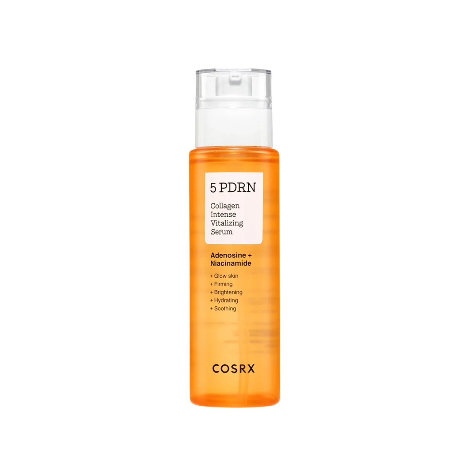 COSRX 5 PDRN Collagen Intense Vitalizing Serum is a hydrating firming serum designed to improve elasticity, boost radiance, and support smoother-looking skin. Formulated with PDRN, Hydrolyzed Collagen, Niacinamide, Alpha-Arbutin, Panthenol, Centella Asiatica, and multiple forms of Hyaluronic Acid, it helps hydrate, brighten, soothe, and strengthen the skin barrier. The lightweight formula leaves skin looking plump, refreshed, and revitalized. Suitable for all skin types.
