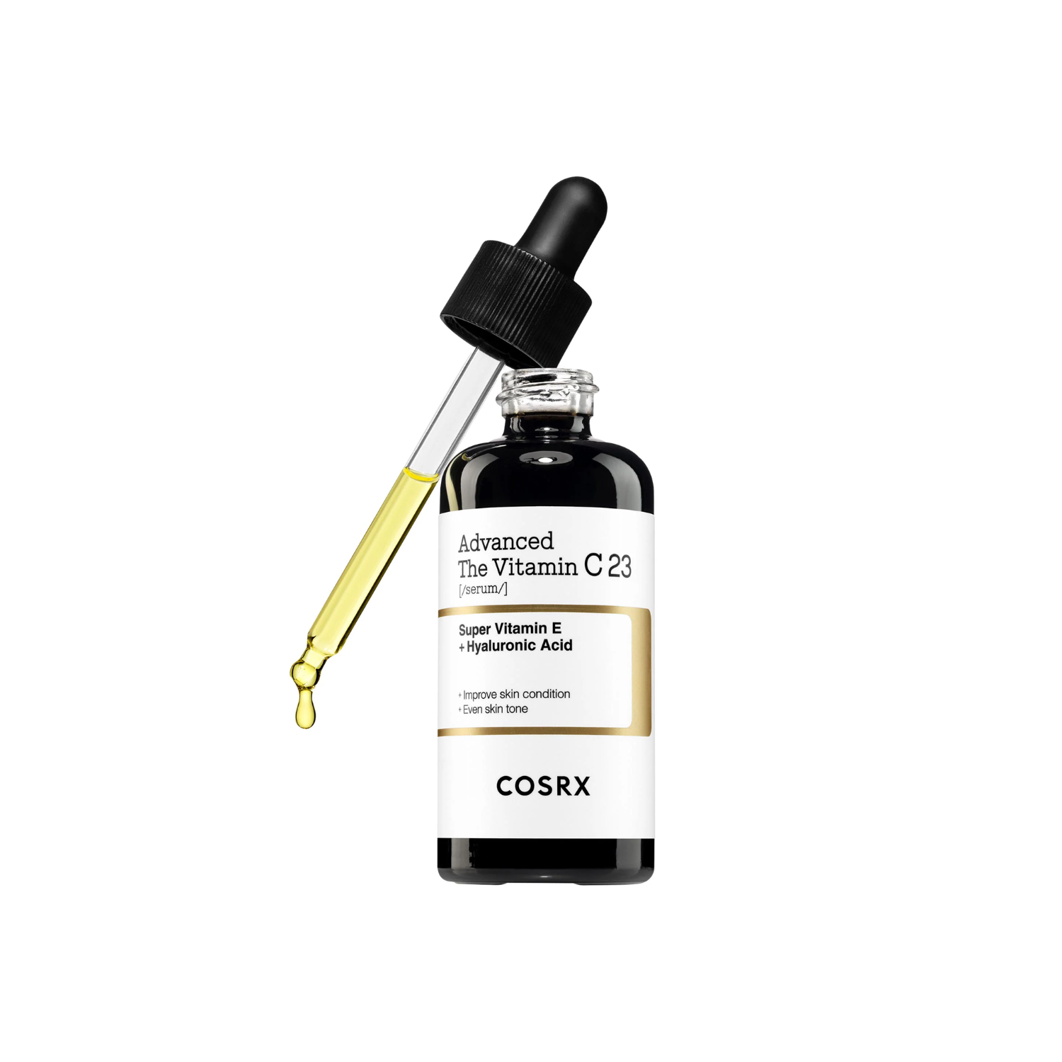 COSRX Advanced The Vitamin C 23 Serum is a powerful brightening serum that helps improve skin tone and boost radiance. Formulated with 23% Pure Vitamin C, it works to reduce dark spots and dullness while promoting a more even complexion. Niacinamide and Glutathione enhance brightness, while Panthenol and Hyaluronic Acid provide hydration and comfort. The formula absorbs quickly, leaving skin smooth, clear, and glowing. Suitable for most skin types.