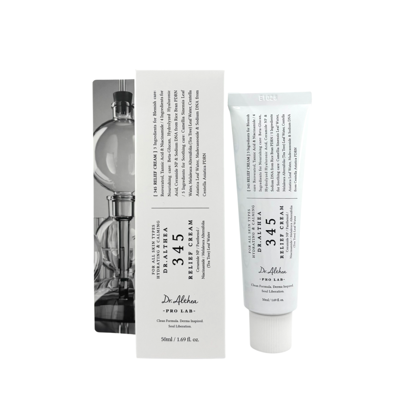DR. ALTHEA 345 Relief Cream is a soothing and hydrating moisturizer designed to calm irritated skin and support the skin barrier. Formulated with Niacinamide and Panthenol, it helps balance and strengthen the complexion, while Centella Asiatica Extract and Madecassoside reduce redness and sensitivity. Beta-Glucan and Hyaluronic Acid provide deep hydration, and Ceramide NP helps lock in moisture. The lightweight texture absorbs smoothly without heaviness, leaving skin soft, calm, and refreshed.