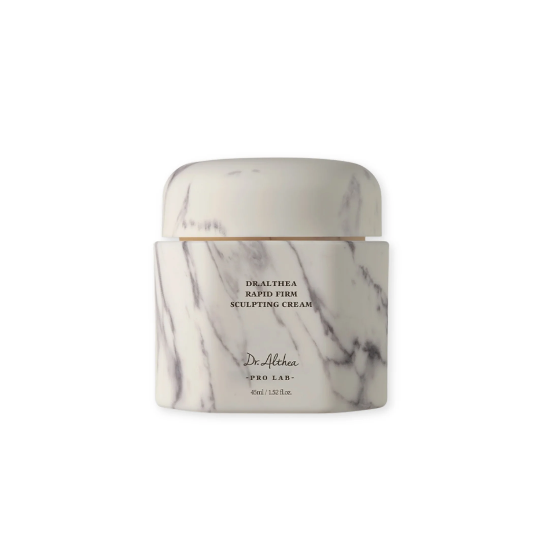 Rediscover firmness with DR. ALTHEA Rapid Firm Sculpting Cream, available at kskinboutique.com. Enriched with Collagen, Peptides, and Hydrating Hyaluronic Acid, it smooths fine lines and enhances skin elasticity.