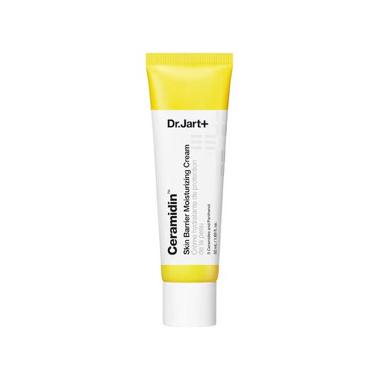 DR. JART+ Ceramidin™ Skin Barrier Moisturising Cream is a deeply nourishing moisturizer formulated to repair and fortify the skin’s natural barrier. Infused with 5-Cera Complex™ (a blend of five Ceramides), Panthenol, and Cholesterol, it works to lock in moisture, strengthen the skin’s defenses, and relieve dryness and discomfort. Rich emollients like Shea Butter, Cocoa Seed Extract, and Olive Fruit Oil deliver long-lasting hydration without feeling greasy. Ideal for dry, sensitive, or barrier-compromised s