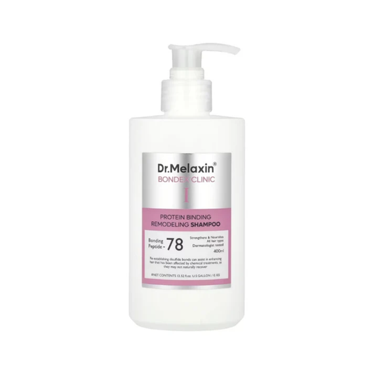 DR. MELAXIN Bondex Protein Bonding Remodeling Shampoo is a Korean strengthening shampoo made for severely damaged and stressed hair. Enriched with Bonding Peptide-78, Amino Acids, Argan Oil, and moisturizing ingredients, it helps support damaged hair, improve smoothness, and restore a healthier-looking shine. The rich lather provides effective cleansing while keeping hair soft and comfortable.