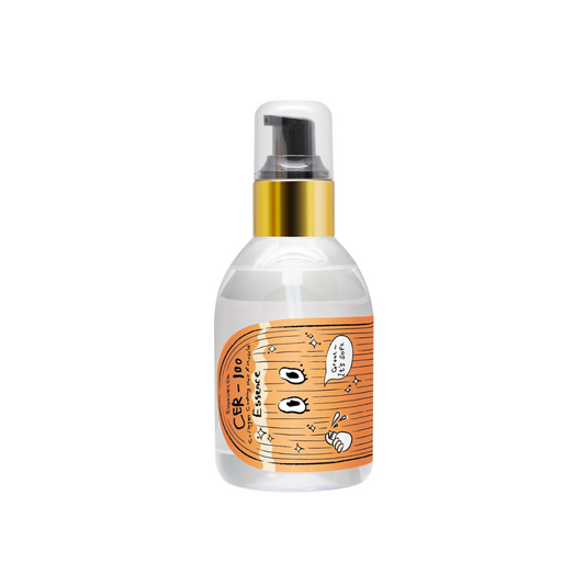 ELIZAVECCA Cer-100 Collagen Coating Hair A+ Muscle Essence is a nourishing leave-in treatment that helps repair and strengthen damaged hair. Enriched with Hydrolyzed Collagen, Argan Oil, and Keratin, it coats each strand to restore smoothness, shine, and elasticity. Infused with botanical extracts like Rosemary, Chamomile, and Ginseng, this essence deeply hydrates and revitalizes dull, dry hair, leaving it soft, silky, and healthy-looking.