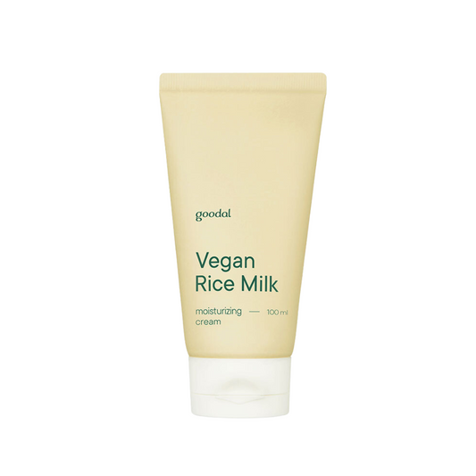 GOODAL Vegan Rice Milk Moisturizing Cream delivers deep hydration and nourishment with the power of Rice Extract and Soymilk. This vegan formula strengthens the skin barrier, replenishes moisture, and helps improve texture for a soft, healthy glow. Infused with Ceramide and Vitamin E, it provides lasting hydration and protection against dryness. The smooth, creamy texture absorbs easily without greasiness, leaving skin calm, supple, and radiant.