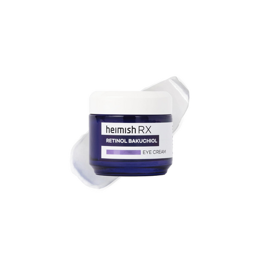HEIMISH RX Retinol Bakuchiol Eye Cream delivers targeted care for the delicate eye area with a gentle, nourishing touch. Formulated with Bakuchiol (10,000 ppm) and Retinol (100 ppm), it helps soften the look of fine lines and improve skin texture. A blend of Niacinamide, Shea Butter, and Macadamia Seed Oil provides lasting hydration and radiance. Ideal for anyone looking for an effective, plant-based alternative to retinol that’s suitable for daily use.