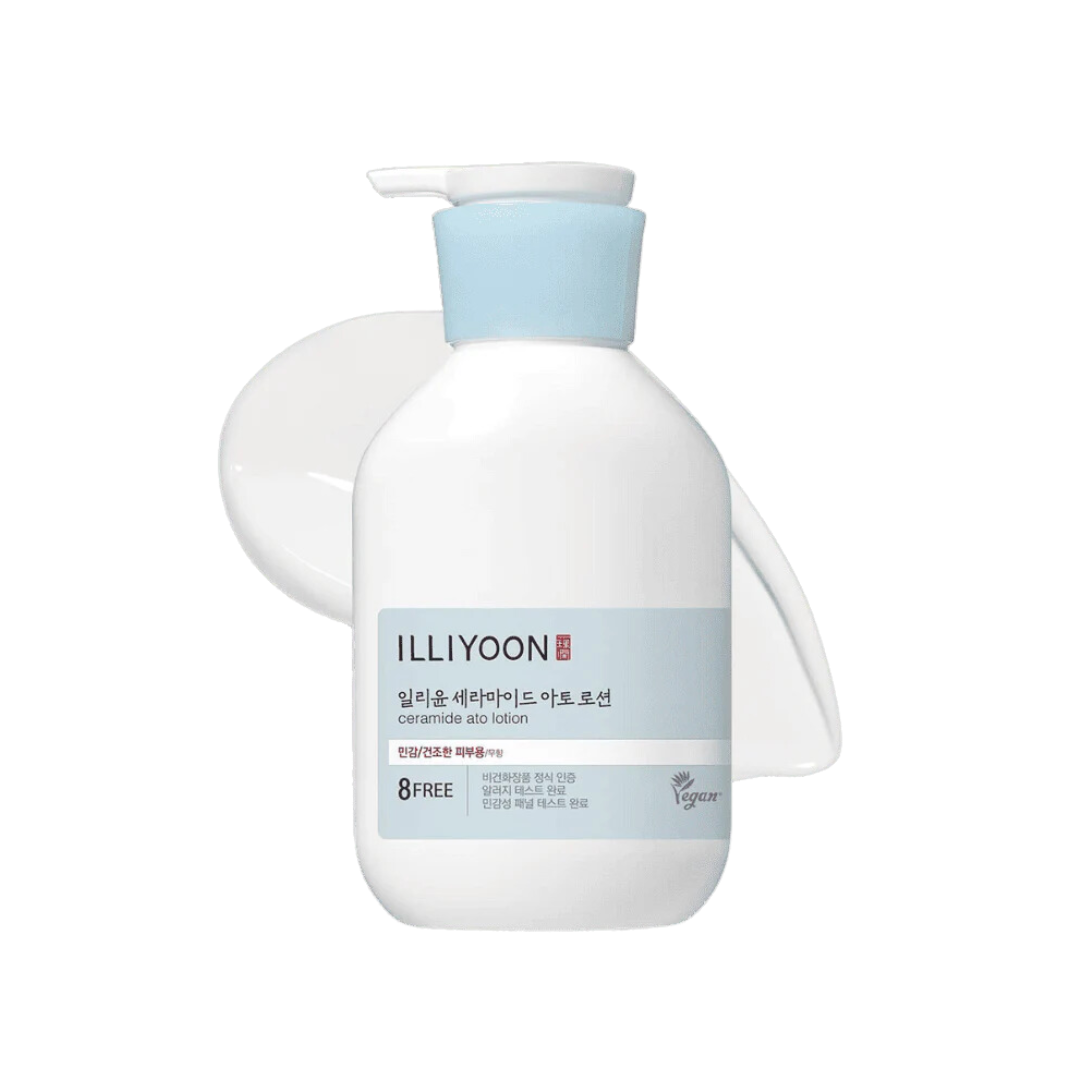 ILLIYOON Ceramide Ato Lotion is a deeply hydrating, barrier-strengthening moisturizer made with Ceramides, Shea Butter, and Ginseng Water. It soothes dryness, reduces irritation, and helps restore soft, healthy, resilient skin—perfect for sensitive or compromised skin types.