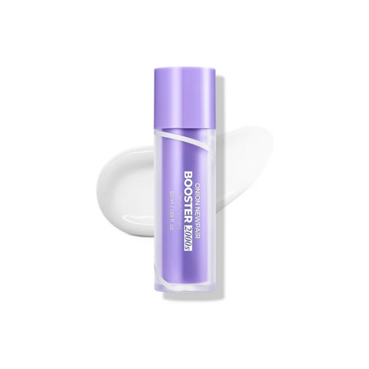 ISNTREE Onion Newpair Booster Shot 2000 is a concentrated serum designed to brighten, calm, and repair blemish-prone skin. Enriched with Onion Bulb Extract, Niacinamide, and Resveratrol, it helps fade post-acne marks, even out skin tone, and deliver antioxidant care. A blend of Hyaluronic Acid, Collagen, and Ceramide NP deeply hydrates and strengthens the skin barrier, while Panthenol, Madecassoside, and Allantoin soothe irritation. Lightweight yet powerful, this booster shot leaves skin smooth, radiant, an