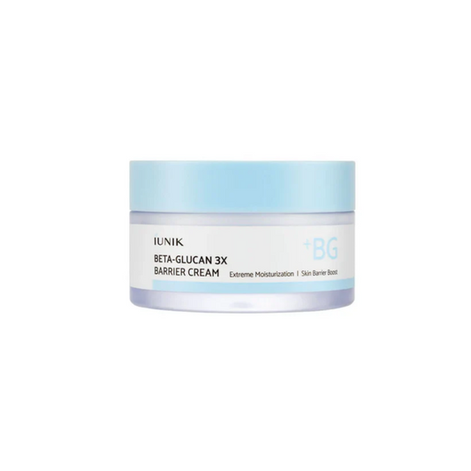 IUNIK Beta-Glucan 3X Barrier Cream is a deeply hydrating and barrier-strengthening moisturizer, perfect for dry and sensitive skin. Formulated with Beta-Glucan, Panthenol, and Ceramide NP, it locks in moisture and supports skin repair. It also contains Ectoin, a powerful soothing ingredient that protects the skin from environmental stress and enhances resilience. Rich yet non-greasy, this cream leaves skin calm, nourished, and comfortably soft.
