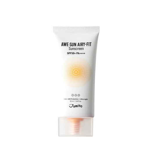 JUMISO Awe-Sun Airy-Fit Sunscreen is a lightweight, breathable sunscreen that provides effective broad-spectrum protection while keeping your skin hydrated and comfortable. Formulated with Bambusa Arundinacea Stem Extract and Niacinamide, this sunscreen not only shields your skin from harmful UV rays but also helps to brighten and soothe the complexion. Enriched with Sodium Hyaluronate and Panthenol, it delivers moisture and maintains skin softness without leaving a greasy residue. Perfect for daily use, th