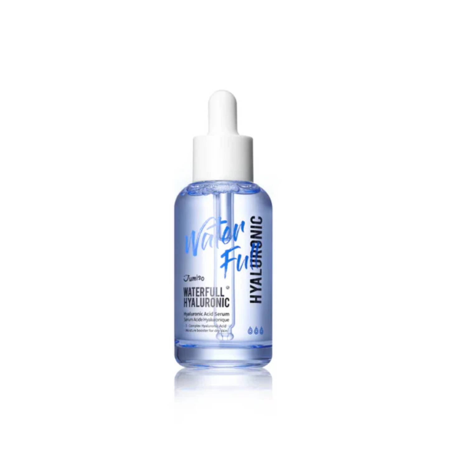 JUMISO Waterfull Hyaluronic Acid Serum is a lightweight hydrating serum designed to deeply moisturize and refresh dehydrated skin. Formulated with Sodium Hyaluronate, Hydrolyzed Hyaluronic Acid, Hyaluronic Acid, Panthenol, Chlorella Vulgaris Extract, and Ceramide NP, it helps replenish moisture, support the skin barrier, and leave the complexion looking plump, smooth, and healthy. The fast-absorbing formula is suitable for all skin types, especially dry, dehydrated, normal, and combination skin.