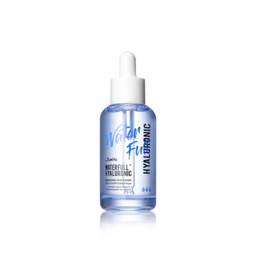 JUMISO Waterfull Hyaluronic Acid Serum is a lightweight hydrating serum designed to deeply moisturize and refresh dehydrated skin. Formulated with Sodium Hyaluronate, Hydrolyzed Hyaluronic Acid, Hyaluronic Acid, Panthenol, Chlorella Vulgaris Extract, and Ceramide NP, it helps replenish moisture, support the skin barrier, and leave the complexion looking plump, smooth, and healthy. The fast-absorbing formula is suitable for all skin types, especially dry, dehydrated, normal, and combination skin.