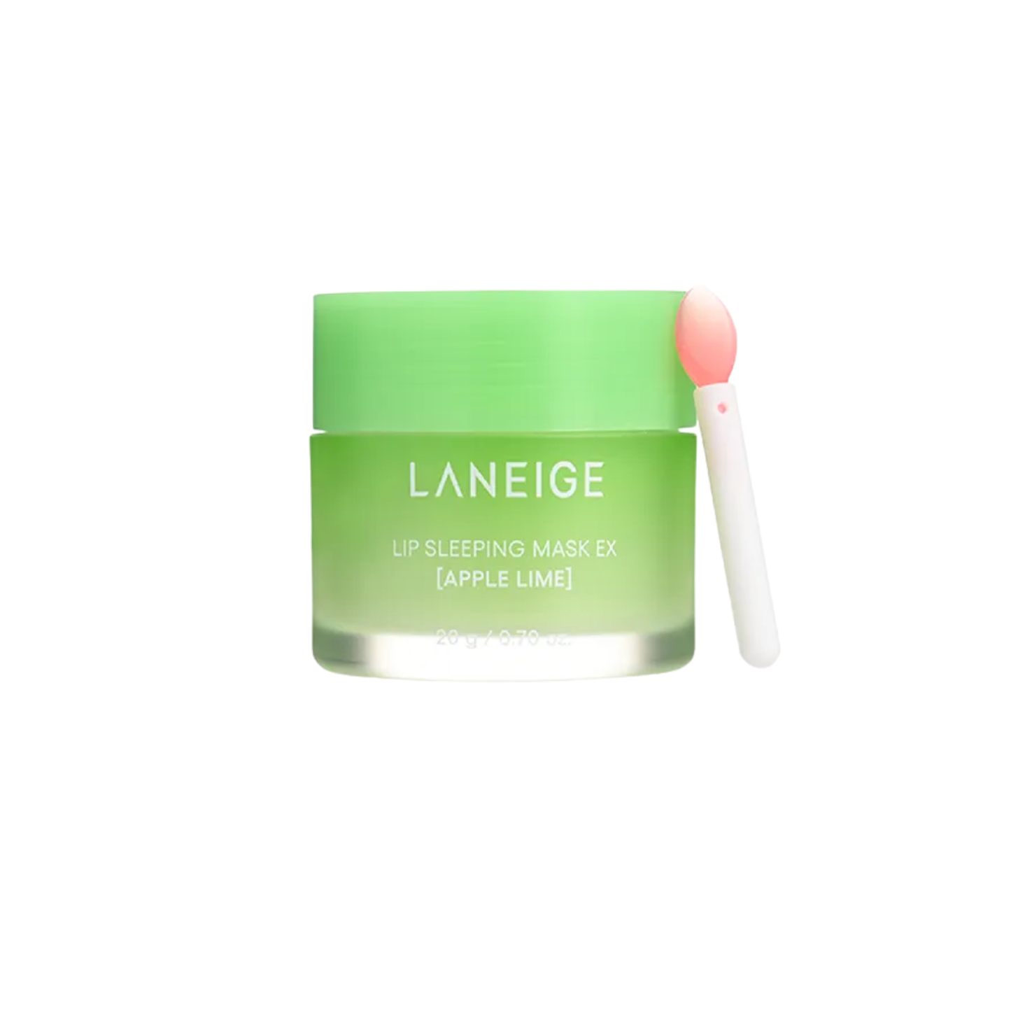 LANEIGE Lip Sleeping Mask EX Apple Lime is a rich lip treatment that works overnight to moisturize and condition dry, chapped lips. The balm-like texture melts onto lips, helping restore softness and improve comfort with a refreshing apple lime aroma.