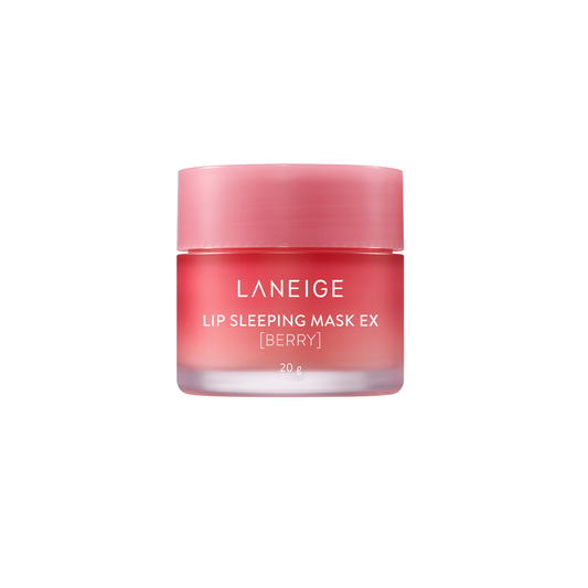 LANEIGE Lip Sleeping Mask EX Berry is a nourishing overnight lip mask that delivers intense moisture and comfort to dry lips. Its smooth, balm-like formula helps seal in hydration while you sleep, reducing dryness and flaking. Enriched with Shea Butter, Murumuru Seed Butter, and Coconut Oil, it conditions and softens the lips. Berry fruit extracts such as Raspberry, Grape, and Pomegranate support smoother-looking lips with a healthy, hydrated feel by morning. Perfect for anyone dealing with dryness or chapp