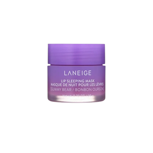 LANEIGE Lip Sleeping Mask Gummy Bear is a rich lip treatment that works overnight to restore moisture and comfort to dry, chapped lips. The balm-like texture melts onto lips, helping improve softness and hydration with a playful gummy bear aroma.